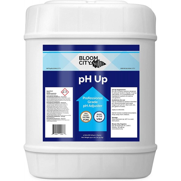Bloom City Professional pH Up Liquid Fertilizer, 5 Gallon (640 oz)