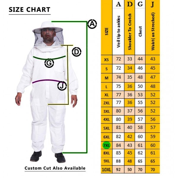BeeAttire Ventilated Bee Suit 3 Layer Mesh Bee Protection New Light weight Ultra breeze Maximum protection for Professional Beginner beekeeper YKK zippers Full Beekeeping Costume with round hood (7XL)