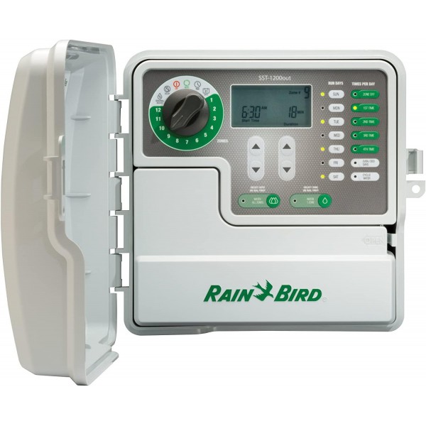 Rain Bird SST1200OUT Simple-to-Set Indoor/Outdoor Sprinkler/Irrigation Timer/Controller, 12-Zone/Station (This New/Improved Model Replaces SST1200O)