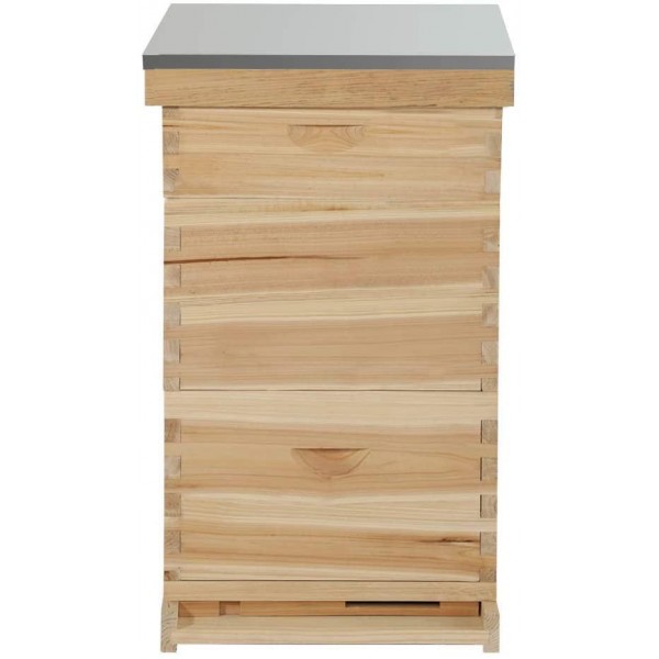 MorNon Natural Bee Hive 10 Frame Includes Frames and Foundations Wooden Beehive with Metal Roof (3-Layer)