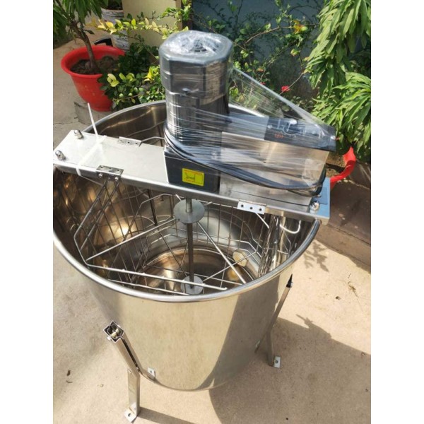 INTSUPERMAI Electric 4 Frame Honey Extractor Separator Machine Bee Extractor with Stainless Steel Stands for Honeycomb Beekeeping Extraction Apiary Centrifuge Equipment