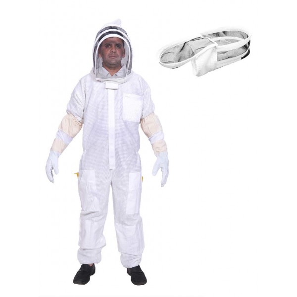 BEEATTIRE Ventilated Bee Suit with Easy Access Veil 3 Layer Mesh Bee Protection New Light Weight Ultra Breeze Max Protection for Professional Beginner Beekeeper Full Beekeeping Costume (3XL)