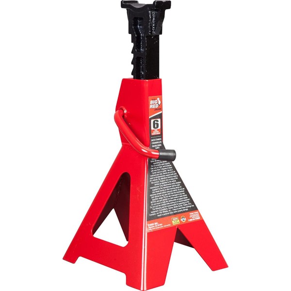 BIG RED T46202 Torin Steel Jack Stands: 6 Ton (12,000 lb) Capacity, Red, 1 Pair