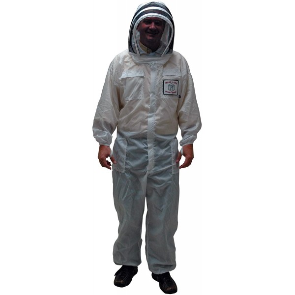 Mann Lake CV225 Nylon Honey Maker Bee Suit with Veil, White, XX-Large
