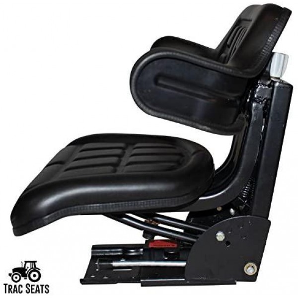 TRAC SEATS Black Brand Waffle Style Universal Tractor Suspension SEAT with TILT FITS Ford/New Holland 2N, 8N, 9N, NAA, Jubilee (Same Day Shipping - Delivers in 1-4 Business Days)