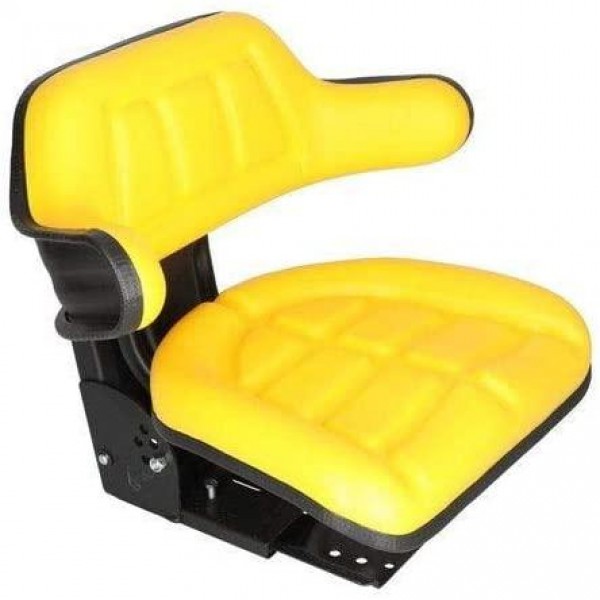 Seat Assembly - Grammer Style Vinyl Yellow Compatible with John Deere 2240 2640 2155 820 2020 2030 2950 2350 2040 3040 2755 2355 2940 2840 2150 2555 3140 2955 2440 1640 830 2750 2550 2140 1530 1020
