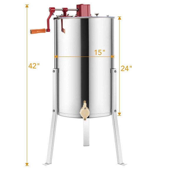 CO-Z Manual Honey Extractor Beekeeping Equipment Hand Crank Drum Honeycomb (2 Frame with Stand)