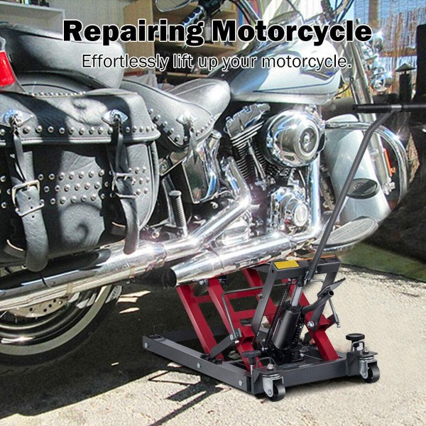 Goplus Motorcycle ATV Hydraulic Scissor Lift Jack Stand Quad Dirt Street Bike Hoist 1500 Lbs