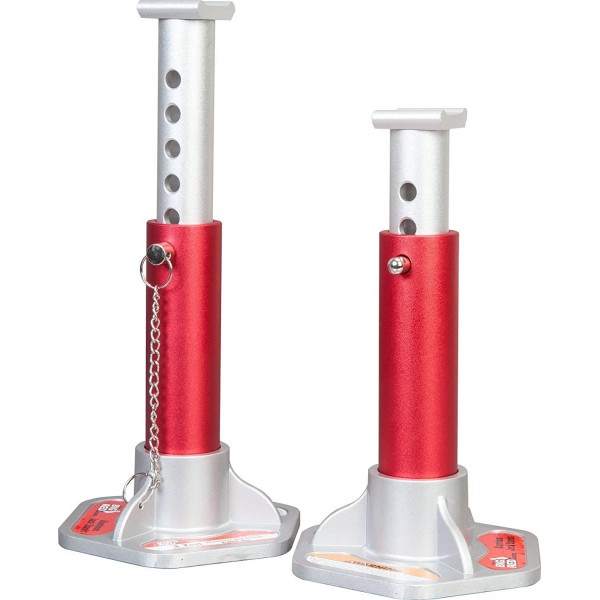 BIG RED T43004 Torin Aluminum Jack Stands with Locking Support Pins: 3 Ton (6,000 lb) Capacity, Red/Silver, 1 Pair