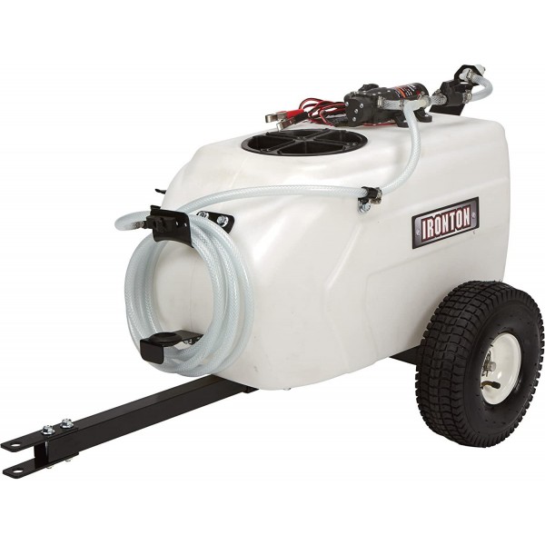 Ironton Tow-Behind Trailer Broadcast and Spot Sprayer - 13-Gallon Capacity, 1 GPM, 12 Volt DC