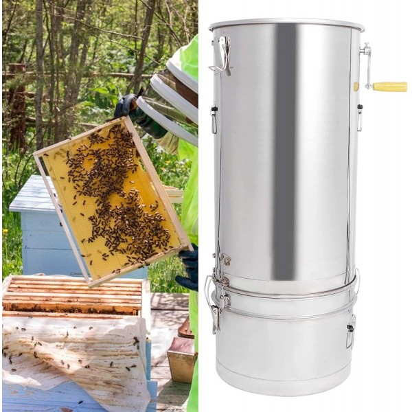 Deryang Honey Extractor, Easy to Operate Bee Extractor, Labor-Saving Rust-Resistant Sturdy for Beekeeper Honey Accessory Beekeeping