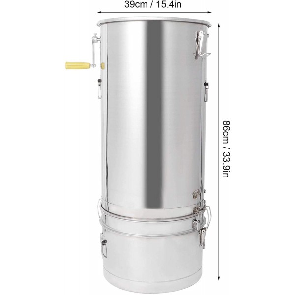 Rodipu Honey Separator, Manual Stainless Steel Honey Centrifuge, for Beekeeper Honey Accessory Beekeeping