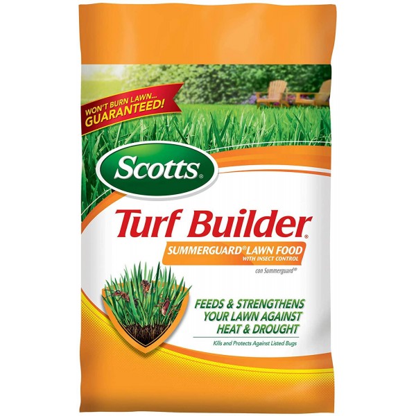 Scotts 49020 Builer Turf Builder Lawn Food-Summerguard with Insect Control, 15,00, 15,000-sq ft