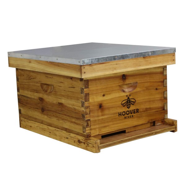 Hoover Hives 10 Frame Langstroth Beehive Dipped in 100% Beeswax Starter Kit (1 Deep Box & Accessories)