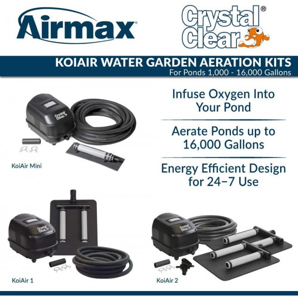 CrystalClear KoiAir Mini Water Garden Aerator Kit, Aeration For Ponds up to 4000 Gallons
