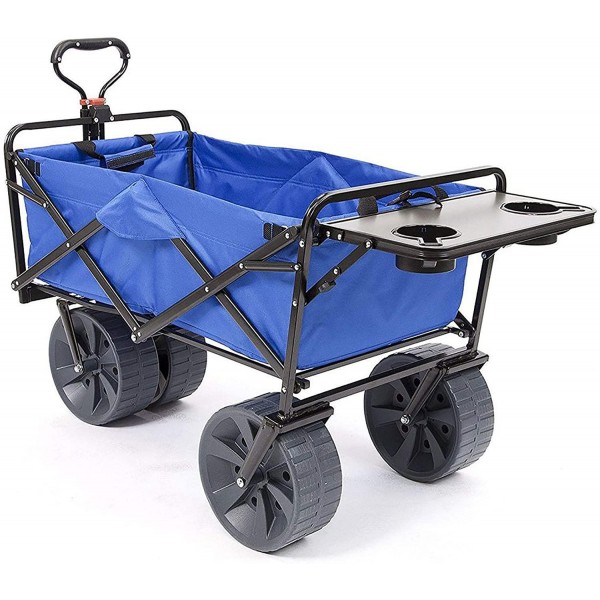 Mac Sports Collapsible Heavy Duty All Terrain Beach Utility Wagon with Table