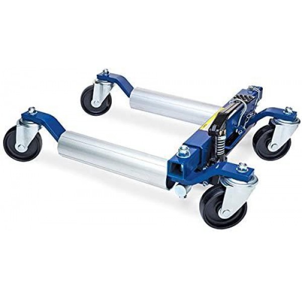 Eastwood Auto Moving Portable Wheel Dolly Hydraulic Foot Pump Hand Truck Heavy Duty Positioning Tire Lift 2 Piece Set