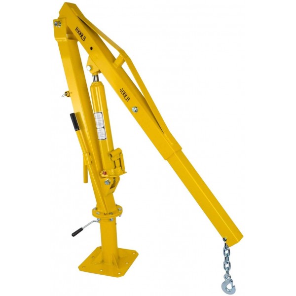 JEGS Swivel Lift Crane | 1,000 LBS Capacity | Mounts to Pick-Up Truck Bed With 8 3/4 “ Bolts | 34.5” to 50.5” Working Boom Range | Lifting Range 0” - 77” | 360 Degree Swivel
