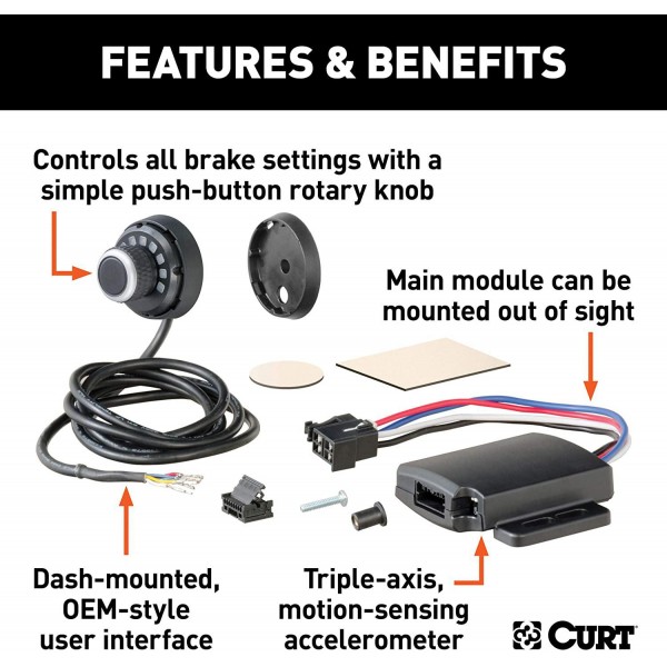 CURT 51170 Spectrum Original Equipment Style, Integrated Electric Trailer Brake Controller, Proportional