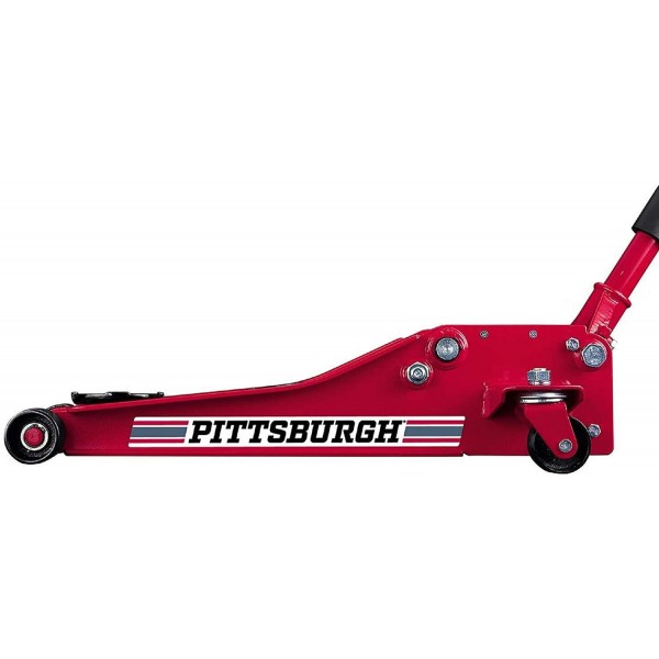 Pittsburgh Automotive 3 Ton Heavy Duty Ultra Low Profile Steel Floor Jack with Rapid Pump Quick Lift