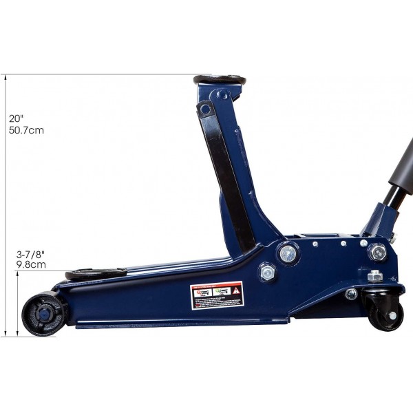 TCE AT84007U Torin Hydraulic Low Profile Service/Floor Jack with Dual Piston Quick Lift Pump, 4 Ton (8,000 lb) Capacity, Blue