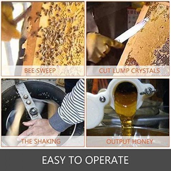 BestEquip 3 Frame Electric Extractor Stainless Steel Spinner Bee Honey Extraction Separator Beekeeping Equipment with Sta
