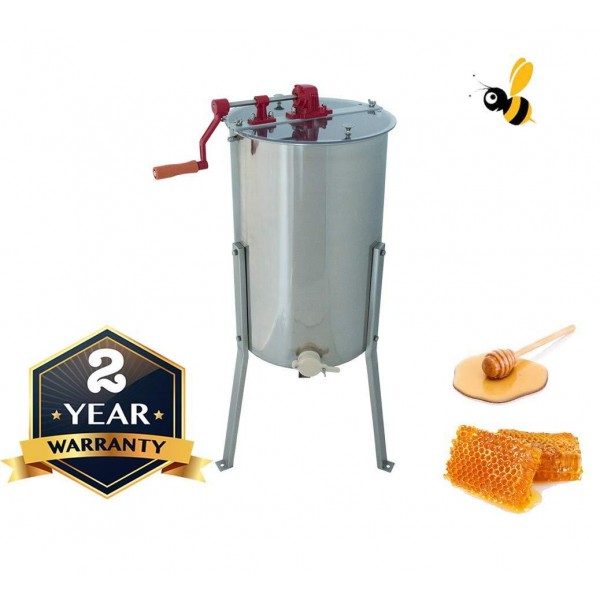 Manual Stainless Steel Honey Extractor Langstroth Tangential Spinner | Convenient Durable Simple & Economical (3 Frame)