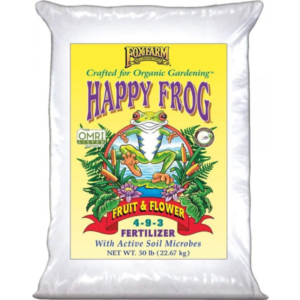 FoxFarm Happy Frog Fruit & Flower Dry Fertilizer 50 Pound Bag, FX14655
