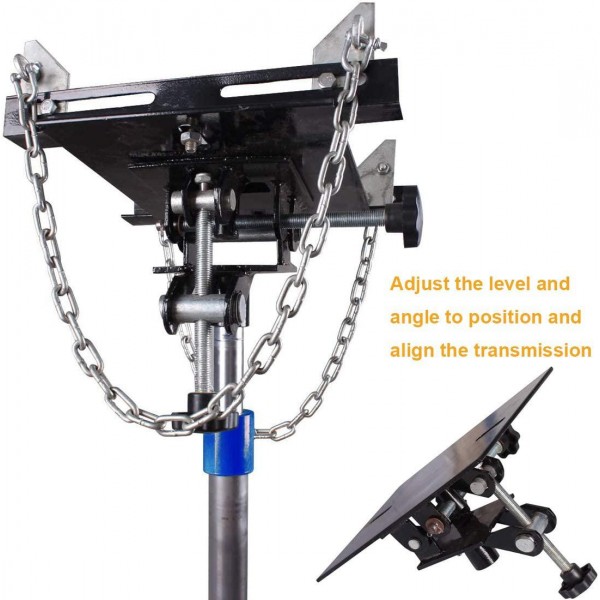 Iglobalbuy 2 Stage 1100lb Adjustable Height Hydraulic Telescoping Transmission Jack with Pedal 360° Swivel Wheel Lift Hoist