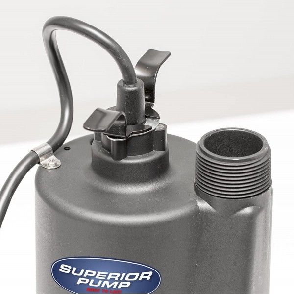 Superior Pump 91012 12 Volt Utility Pump with 20-Foot Cord, Black