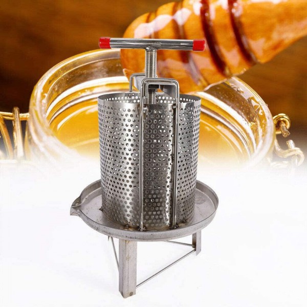 Manual Oil Bee Honey Press Presser Wax Honey Press Extractor 304# Stainless Steel Tool Diameter 24cm
