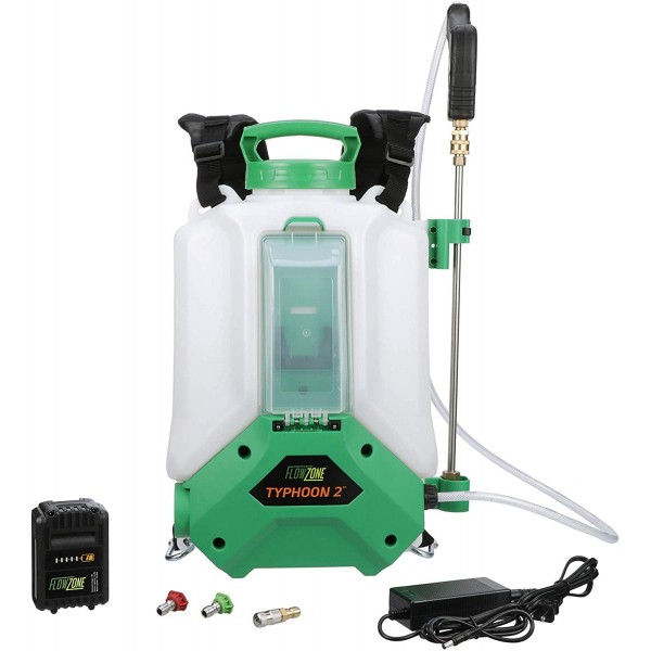 FlowZone Typhoon 2V Lithium-Ion Battery Powered 4-Gallon Backpack Sprayer (Variable-Pressure)