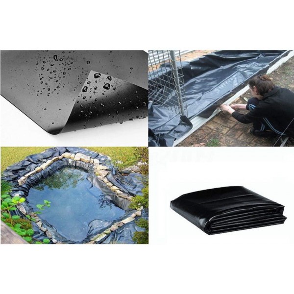INTBUYING 20 ft 30 ft Pond Liner Products HDPE Black for Koi Ponds, Streams Fountains and Water Gardens