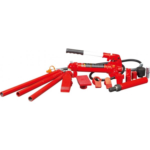 BIG RED T70401S Torin Portable Hydraulic Ram: Auto Body Frame Repair Kit with Blow Mold Carrying Storage Case, 4 Ton (8,000 lb) Capacity, Red