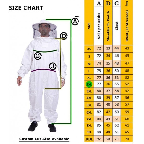 BEEATTIRE Bee Suit with Round Hood - Cotton Thick Sting-Less Protection Pro Beekeeper Suit Beekeeper Costume Adult bee Keeper Costume Beekeeping Suit bee Keeper Suit YKK Zippers (2XL)