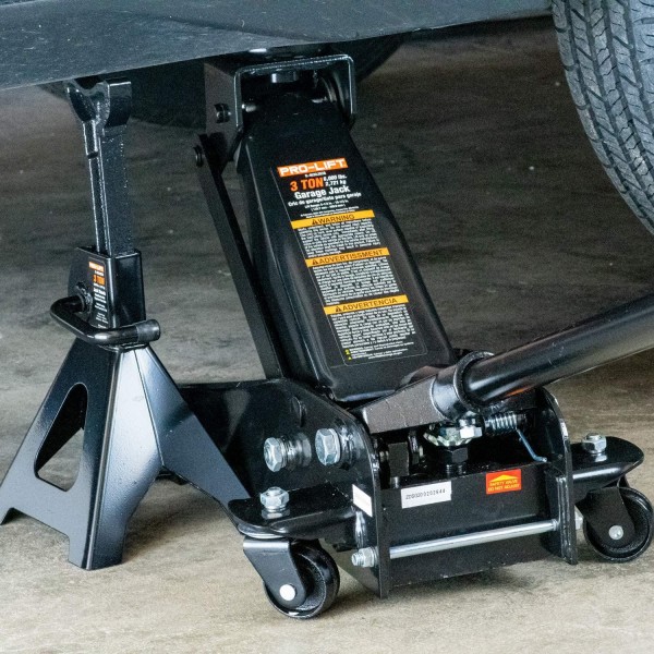 Pro-LifT G-4630JSCB 3 Ton Heavy Duty Floor Jack/Jack Stands and Creeper Combo - Great for Service Garage Home Uses - Black