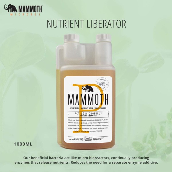Mammoth Microbes Organic Bloom Booster | Hydroponic Nutrient (1 Litre -1000ml) | University Developed and Growers Approved