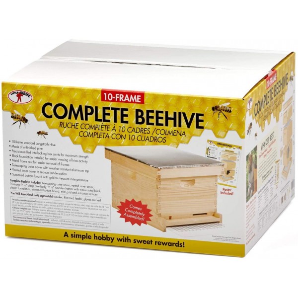 Little Giant 10-Frame Complete Hive Complete Beehive with Frames for Beekeeping (Item No. HIVE10)
