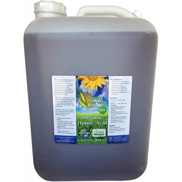 Water-Extracted Humic Acid X75-5 Gallons (640 oz)