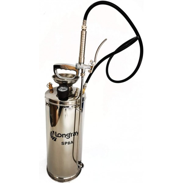 Longray SP8A Stainless Steel Sprayer, 2 Gallon, Metallic