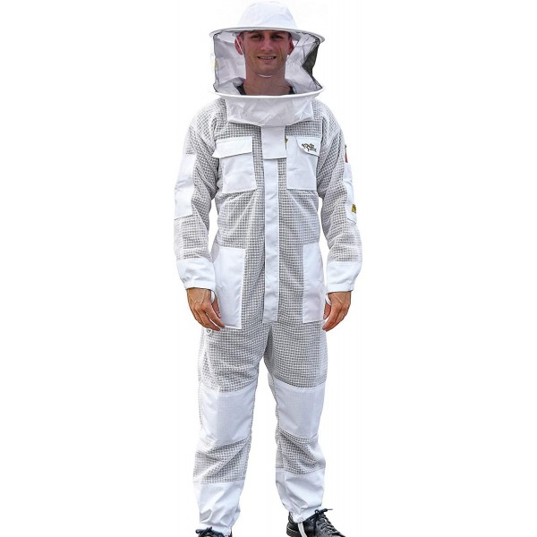 Oz Armour Beekeeping Suit Ventilated Super Cool Air Mesh with Fencing & Round Brim Hat (Medium)