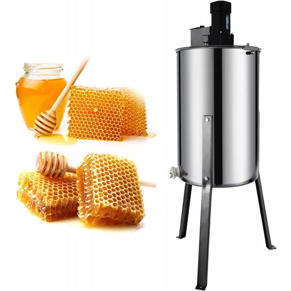 Happybuy Honeycomb Drum Spinner Beekeeping Equipment with Strainer, 2 Frame, Electric Honey Extractor