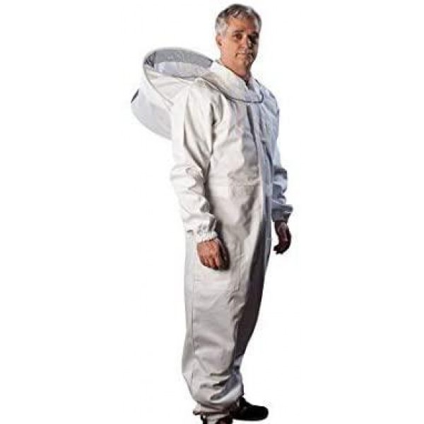 Forest Beekeeping Supply - Premium Cotton Beekeeping Suit With Round Veil | Suitable For Beginner and Commercial Beekeepers | Includes Metal Brass Zippers | Thumb Straps | Hive Tool Pockets - (Small)
