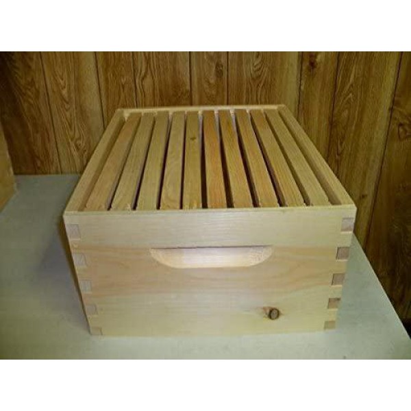 Complete Unassembled 10 Frame Honey Bee Hive, with Solid Bottom, Frames, Rite-Cell Foundation, and Covers (BZ01PW)