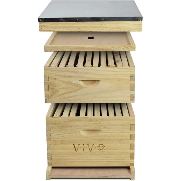 VIVO Complete Beekeeping 20 Frame Beehive Box Kit, 10 Medium, 10 Deep, Langstroth Bee Hive BEE-HV01