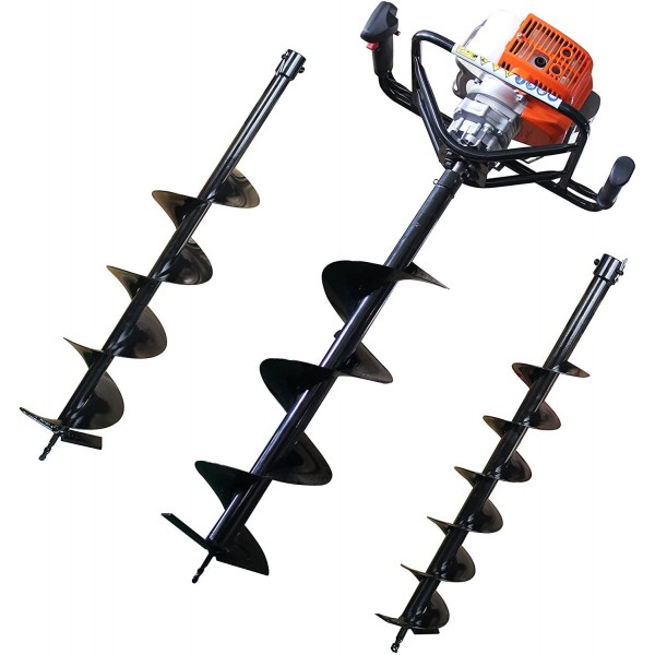 PROYAMA 51.7CC 2 Stroke Gas Post Hole Digger Earth Auger, Ground Drill with 3 bits (4
