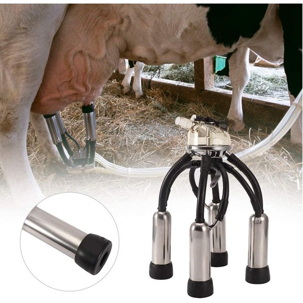 QHWJ 300cc Farm Cow Sheep Milking Claw Milk Collector Tool Milking Machine Accessories,Easy to Hang and Carry, Suitable for Vacuum Pump Milking Machine