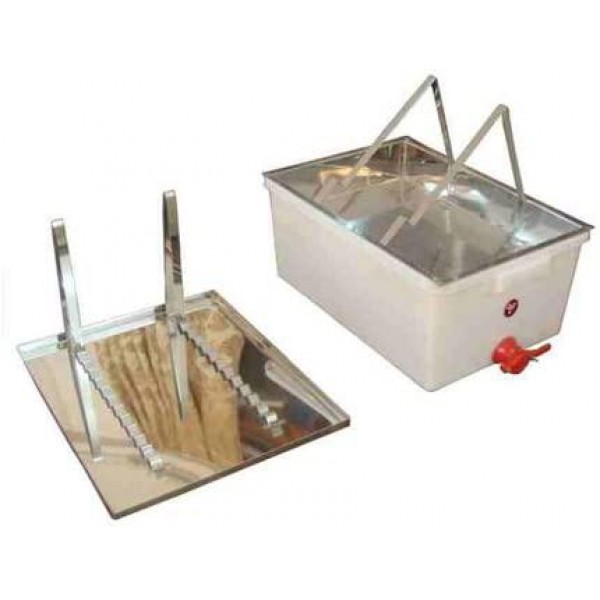 Honey Uncapping Plastic Bin and Stainless Tray - Deluxe Beekeeping for Use with Frame Extractor for Beekeepers