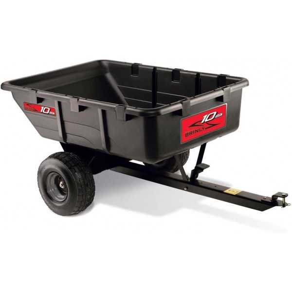 Brinly PCT-10BH 10 Cubic Feet Tow Behind Poly Utility Cart, 650-Pound