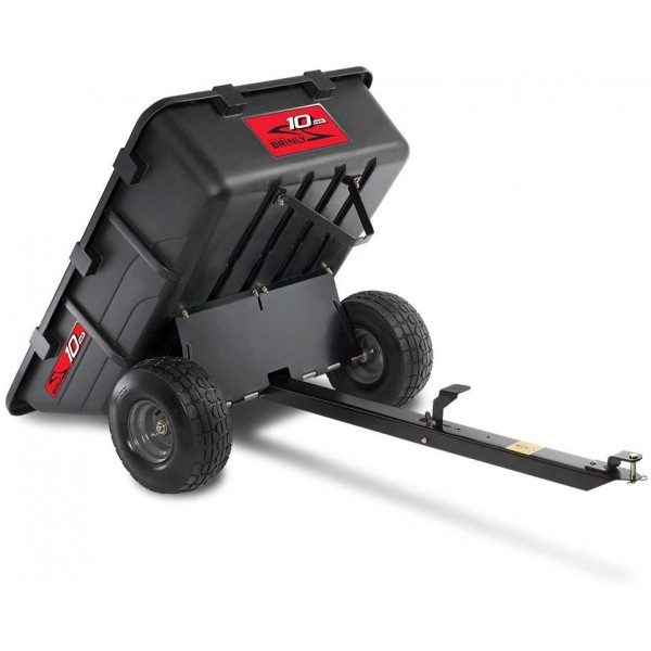 Brinly PCT-10BH 10 Cubic Feet Tow Behind Poly Utility Cart, 650-Pound